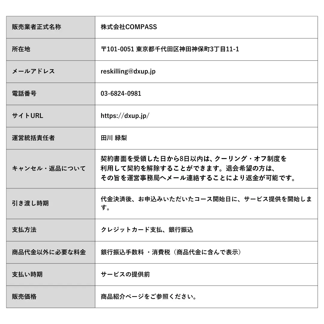 Webマーケティングスクール特定商取引法